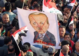 bağdattaki protestodan görüntüler