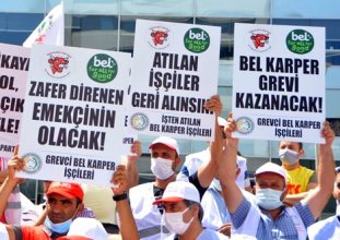 bel karper işçisi grev kırıcılığına izin vermedi  