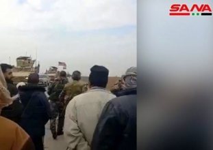 Suriyeli köylüler ABD konvoyunun geçişine izin vermedi  